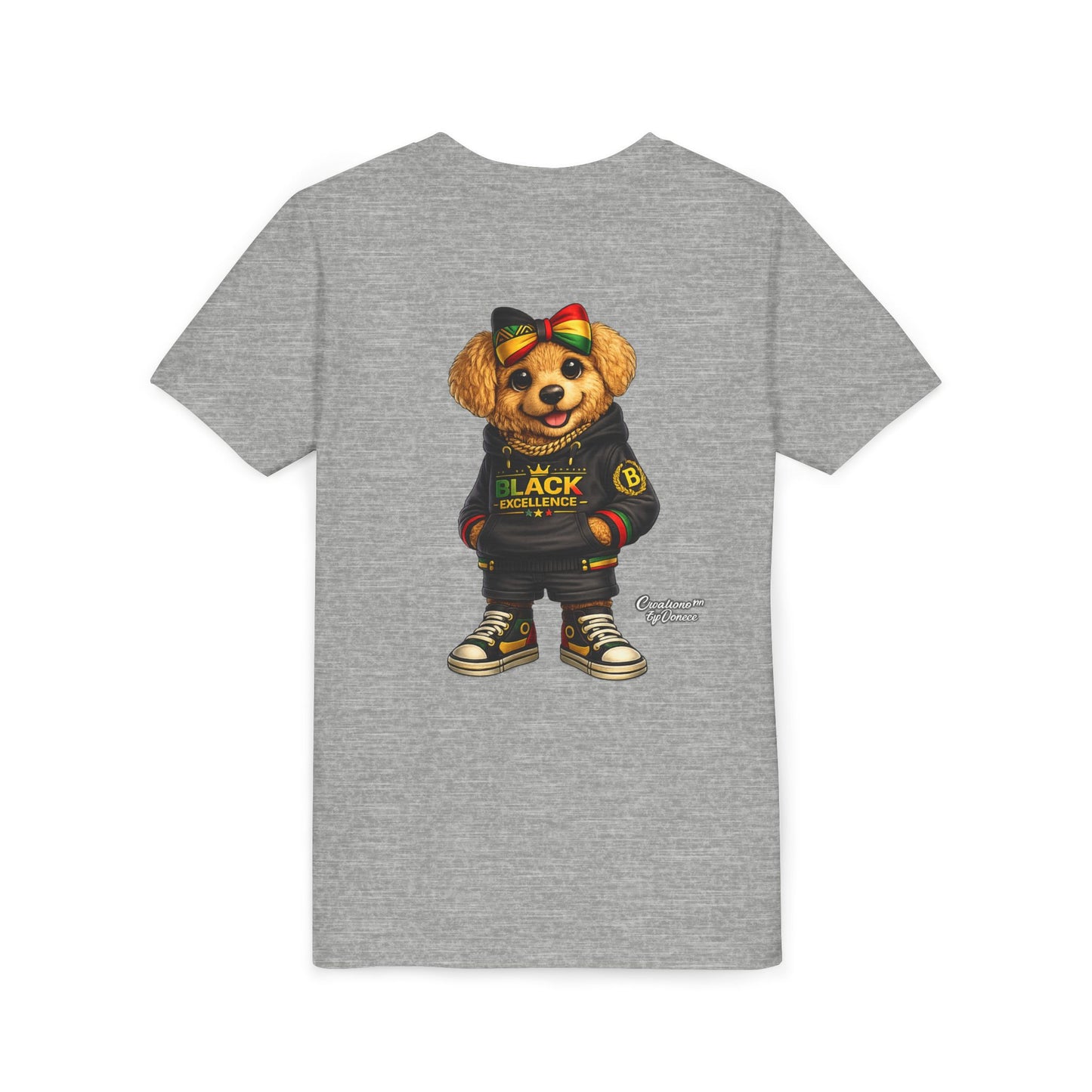 Youth Tee — Rasta Teddy "Black Excellence" Graphic Shirt
