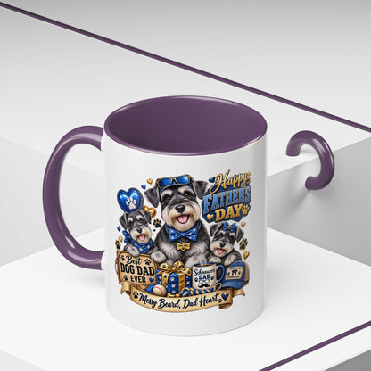 Father's Day Dog Dad Coffee Mug — "Happy Father's Day" Accent Mug (11/15oz)