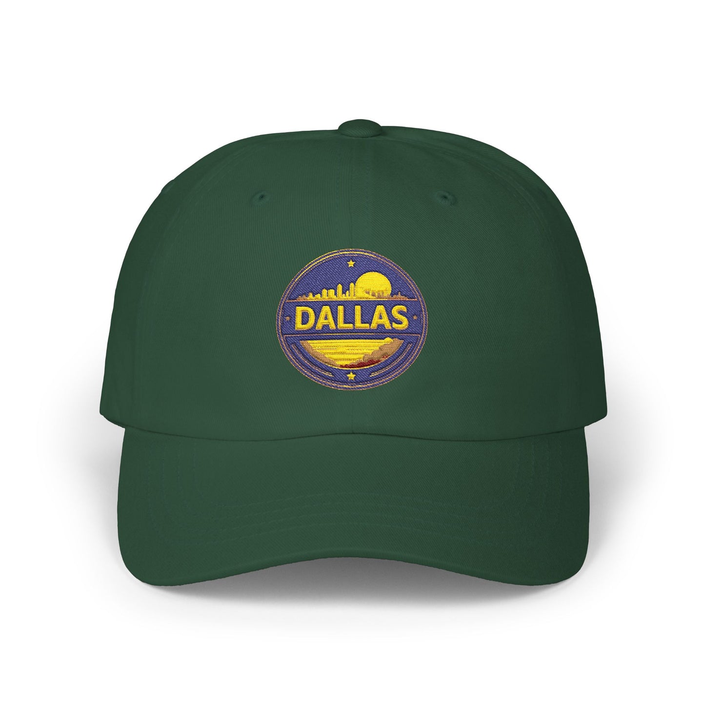 Dallas Crest Dad Cap — Embroidered Vintage City Patch Hat