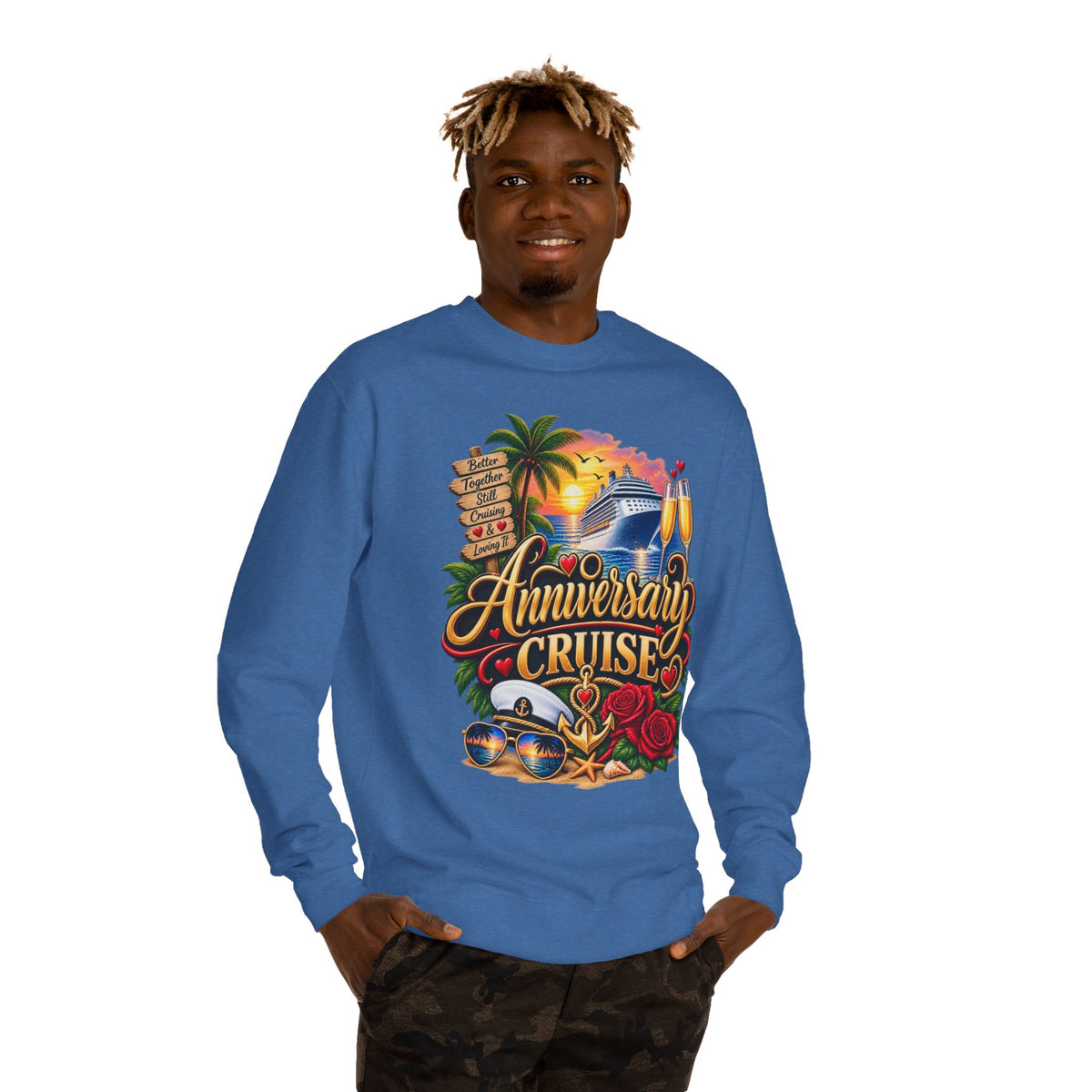 Anniversary Cruise Sweatshirt — Romantic Cruise Vacation Crewneck