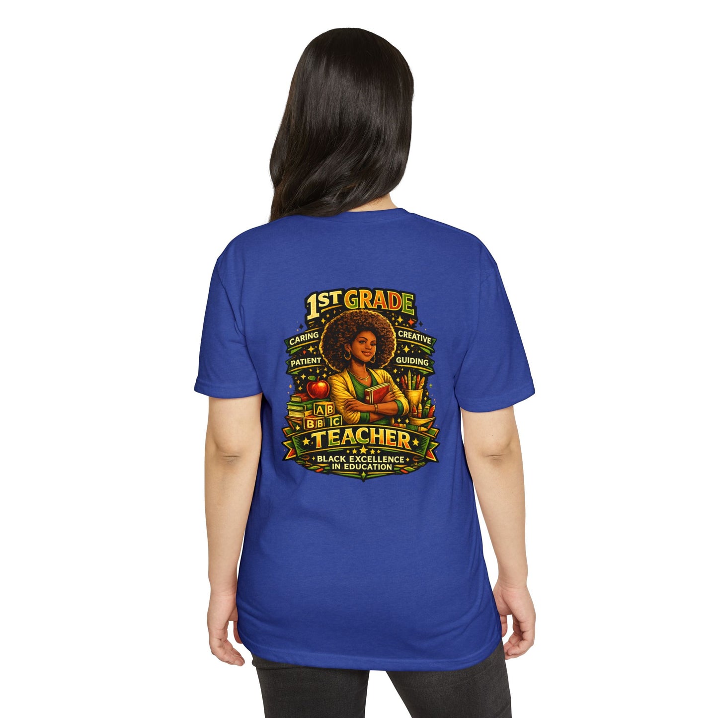 1st Grade Teacher T-Shirt — Black Excellence in Education Tee