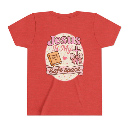 Youth Tee — "Jesus Is My Safe Space" Christian Kids T-Shirt