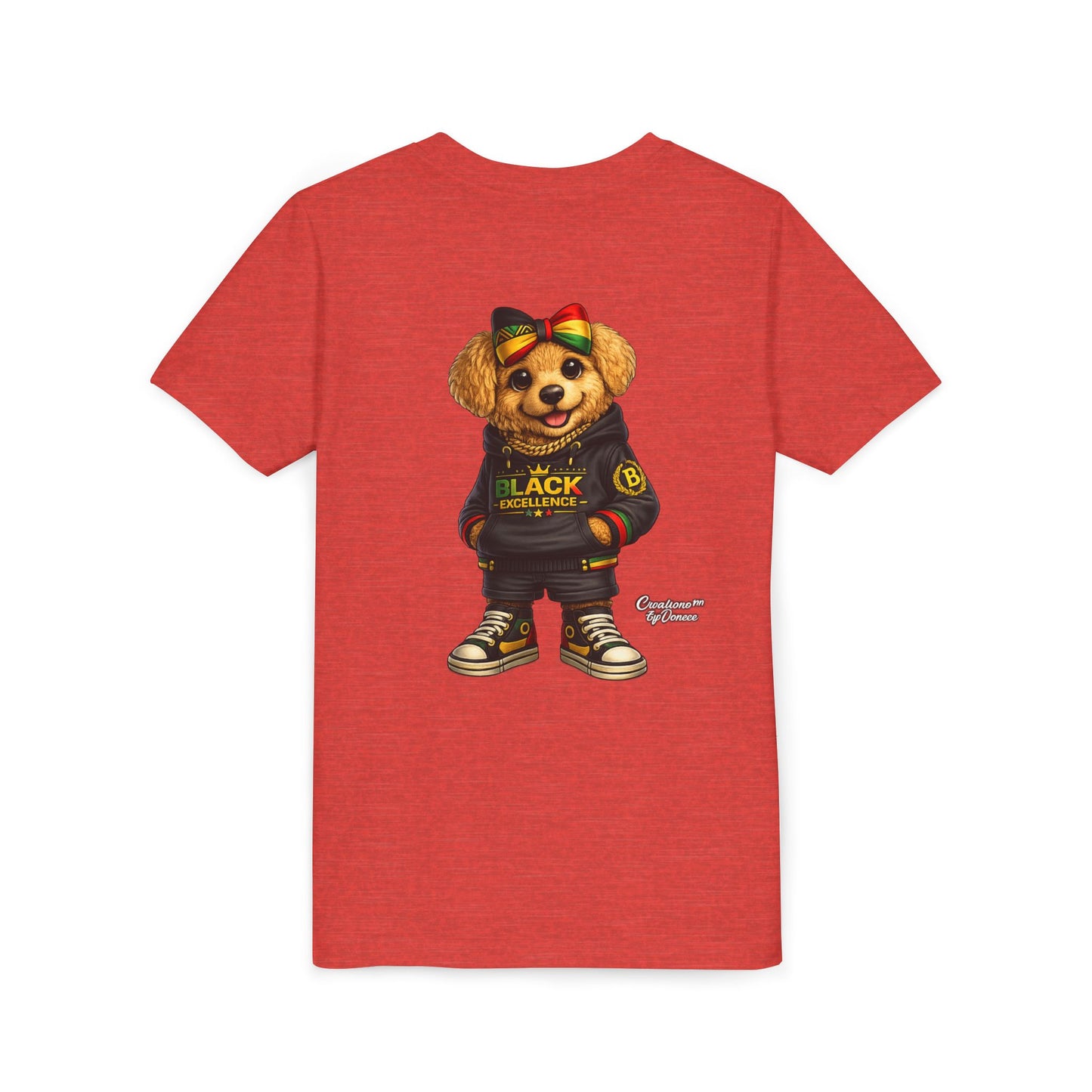 Youth Tee — Rasta Teddy "Black Excellence" Graphic Shirt