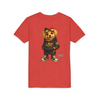 Youth Tee — Rasta Teddy "Black Excellence" Graphic Shirt
