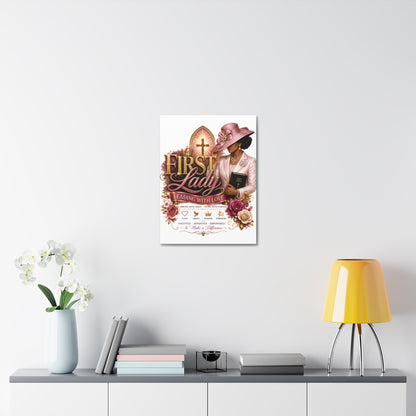 First Lady Leading With Love Canvas Wall Art — Faith-Based Church Decor