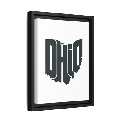 Ohio State Shape Matte Canvas Wall Art — Framed Modern State Typography Print