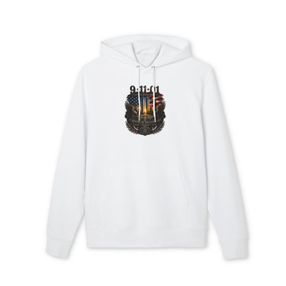 9/11 Memorial Hoodie — Twin Towers Tribute with American Flag