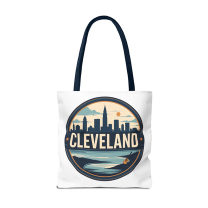Cleveland Skyline Tote Bag — Vintage Cityscape Beach Design