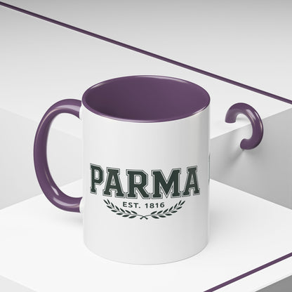 Parma Established 1816 Accent Coffee Mug — Vintage Collegiate Ceramic Coffee Cup