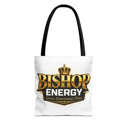 Bishop Energy Tote Bag — Gold Crown Logo Tote for Church Leaders & Faith Events