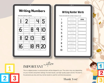 Math Activity Book for Kids | Printable Worksheets for Addition, Subtraction, Multiplication & Fun Learning