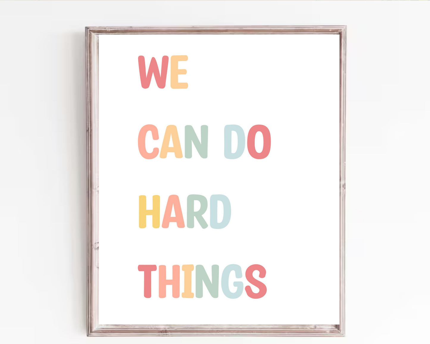 We Can Do Hard Things Wall Art | Motivational Quote Poster, Inspirational Mindset Decor, Printable Empowerment Wall Art