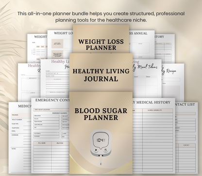 Nursing, Health & Wellness PLR Bundle | Editable Canva Templates for Digital Products