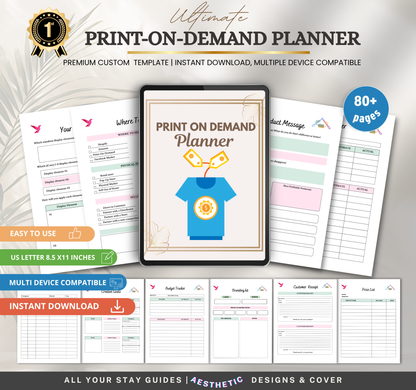 Print on Demand Planner | Ready to Print Planner Pages PDF for POD Business