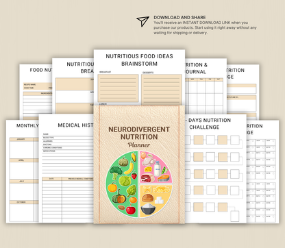 ADHD Nutrition Planner | Printable Meal & Healthy Habit Tracker