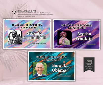 Black Leaders Flashcards Set | Educational African & African American History Learning Cards for Kids
