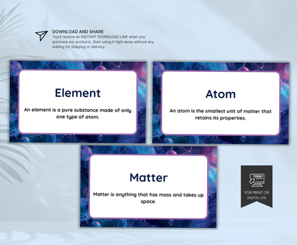 Chemistry Flashcards | Printable Study Cards PDF for Students & Exam Prep