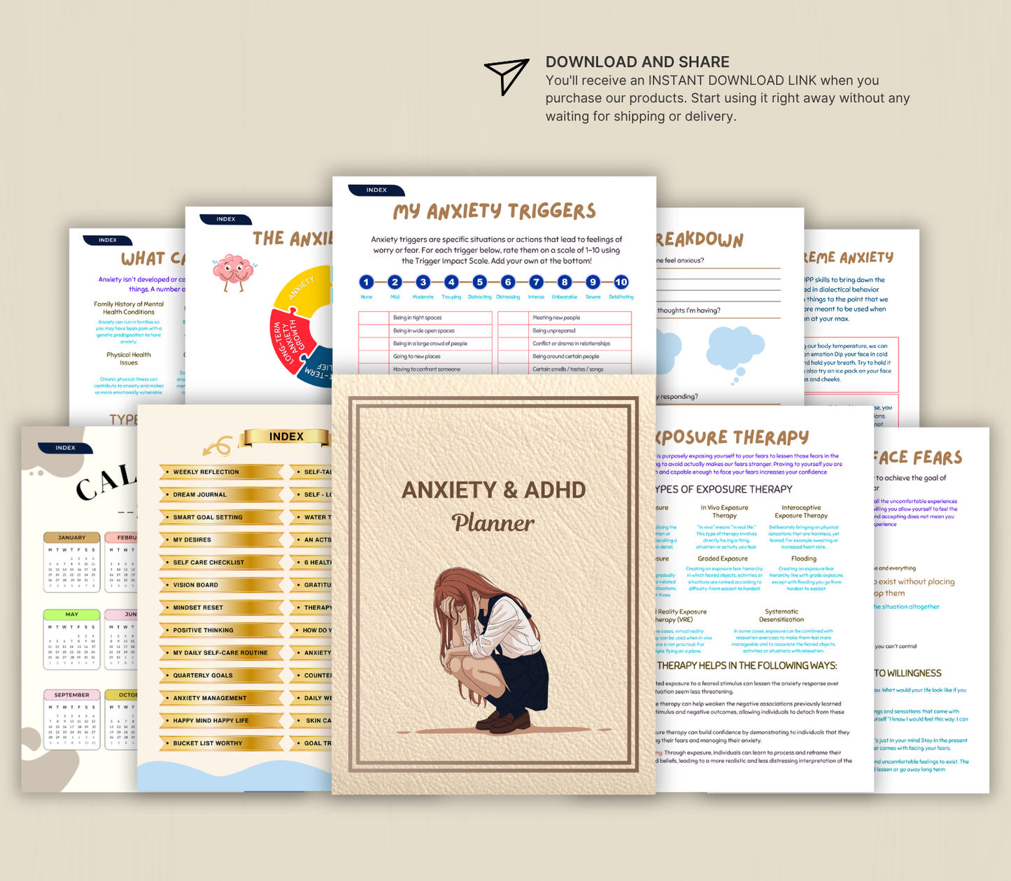 Anxiety and ADHD Planner | Daily Mental Health & Focus Organizer
