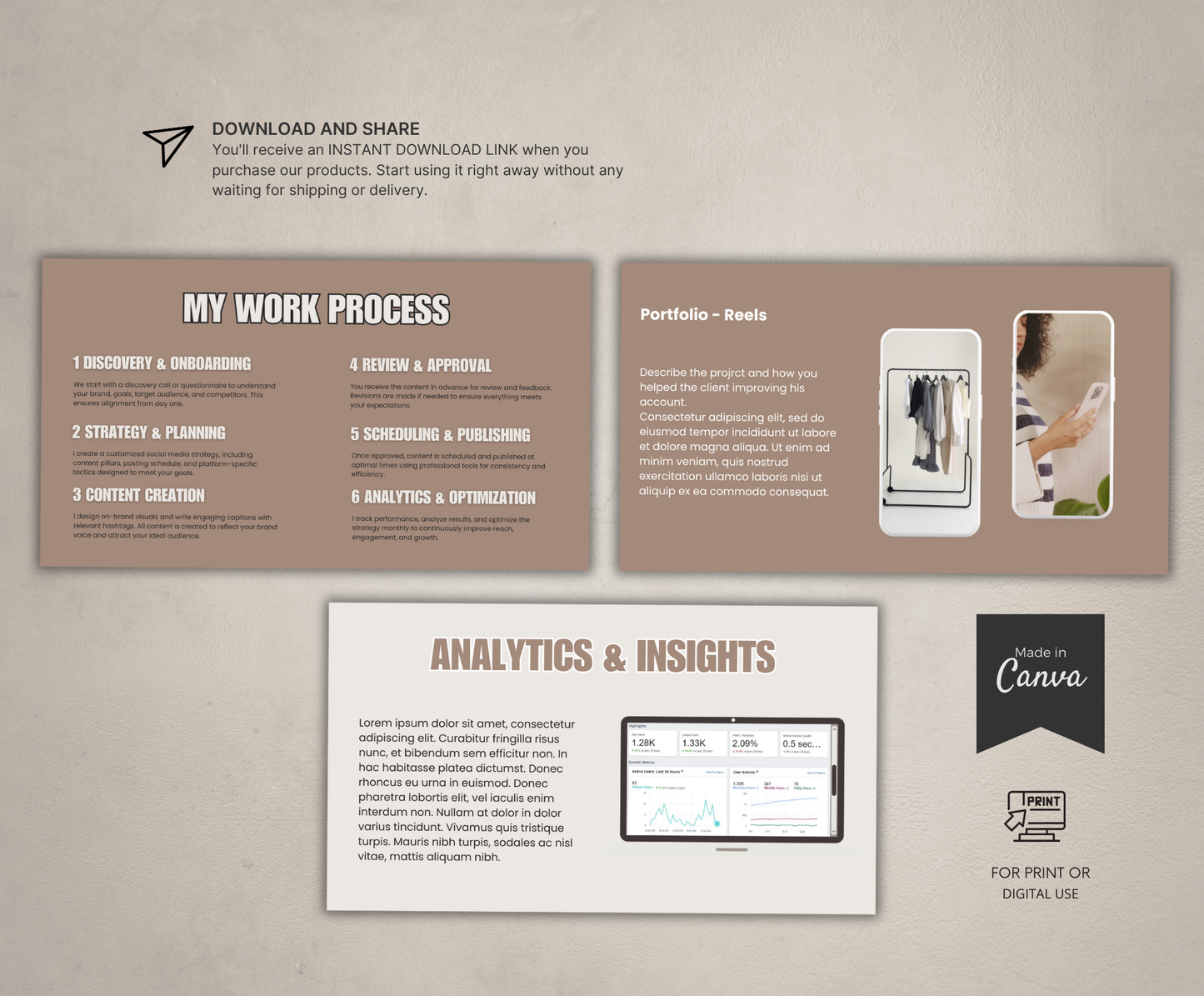 Social Media Portfolio | Editable Canva Media Kit Template for Creators & Influencers