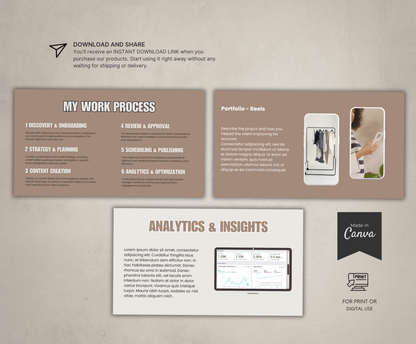 Social Media Portfolio | Editable Canva Media Kit Template for Creators & Influencers