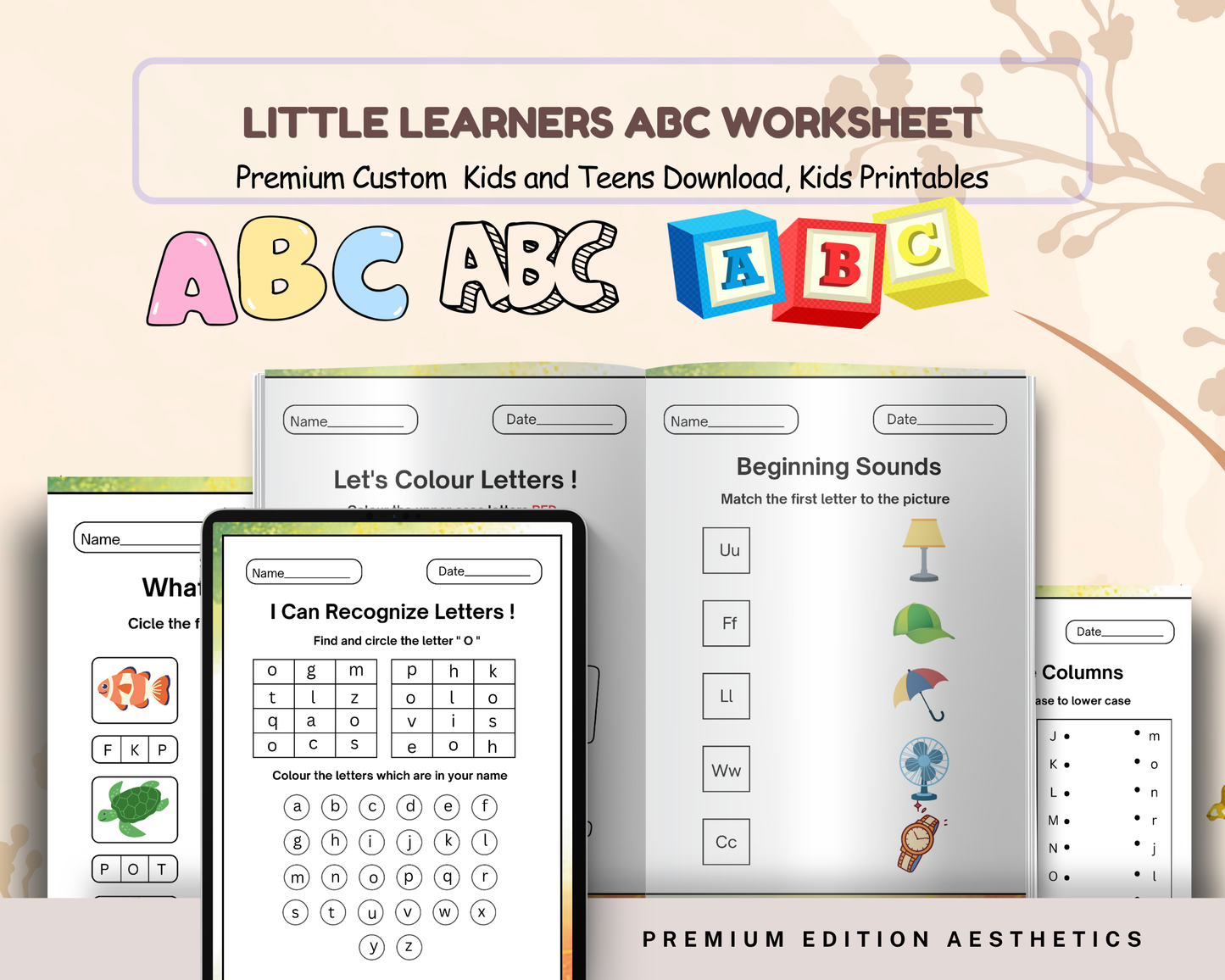 Little Learners ABC Worksheet | Printable Alphabet Tracing & Letter Recognition Activities for Kids