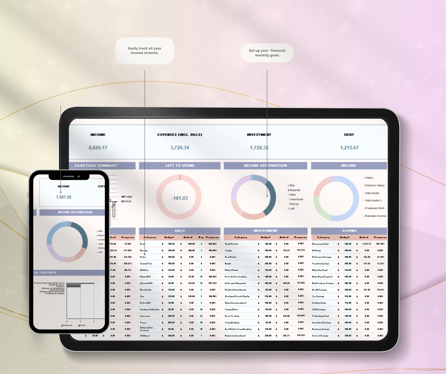 ADHD Life Planner Spreadsheet | Focus & Productivity Google Sheets Daily Task Tracker