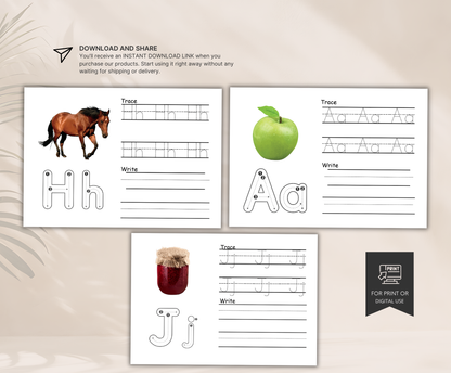 A–Z Alphabet Tracing Worksheets for Kids | Printable ABC Handwriting & Letter Practice Activities  📝