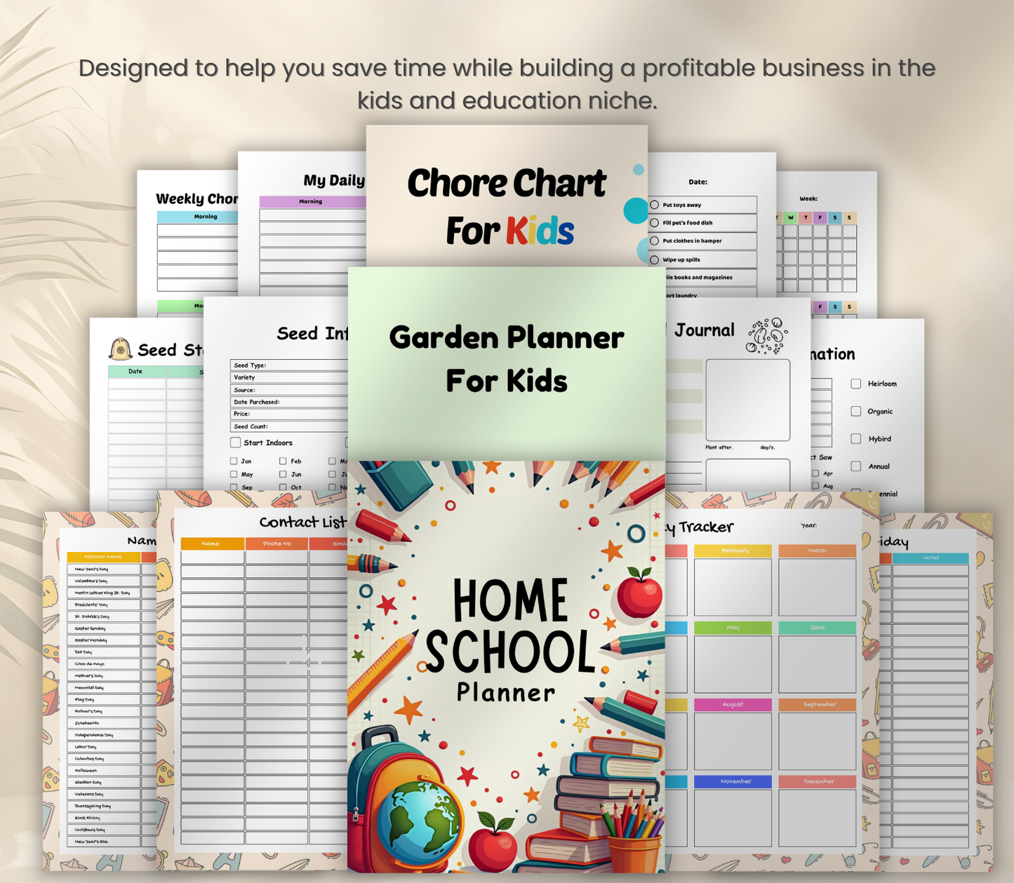 Kids Activity PLR Bundle | Editable Canva Printable Worksheets & Learning Games for Children