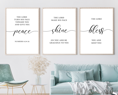 Bible Quote Wall Art Set of 3 | Christian Printable Scripture Wall Decor, Minimalist Faith Home & Bedroom Art