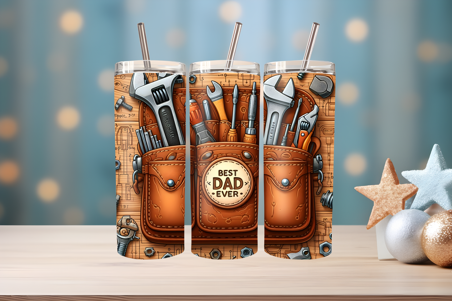 Best Dad Ever Tumbler Wrap PNG | Father’s Day Gift Design, 20oz Skinny Tumbler Sublimation, Dad Quote Tumbler Template