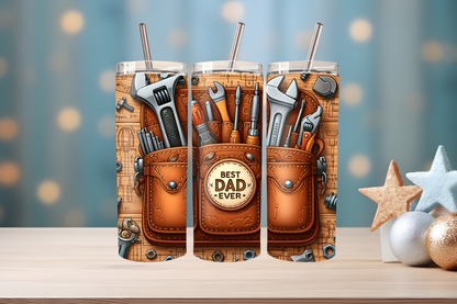 Best Dad Ever Tumbler Wrap PNG | Father’s Day Gift Design, 20oz Skinny Tumbler Sublimation, Dad Quote Tumbler Template