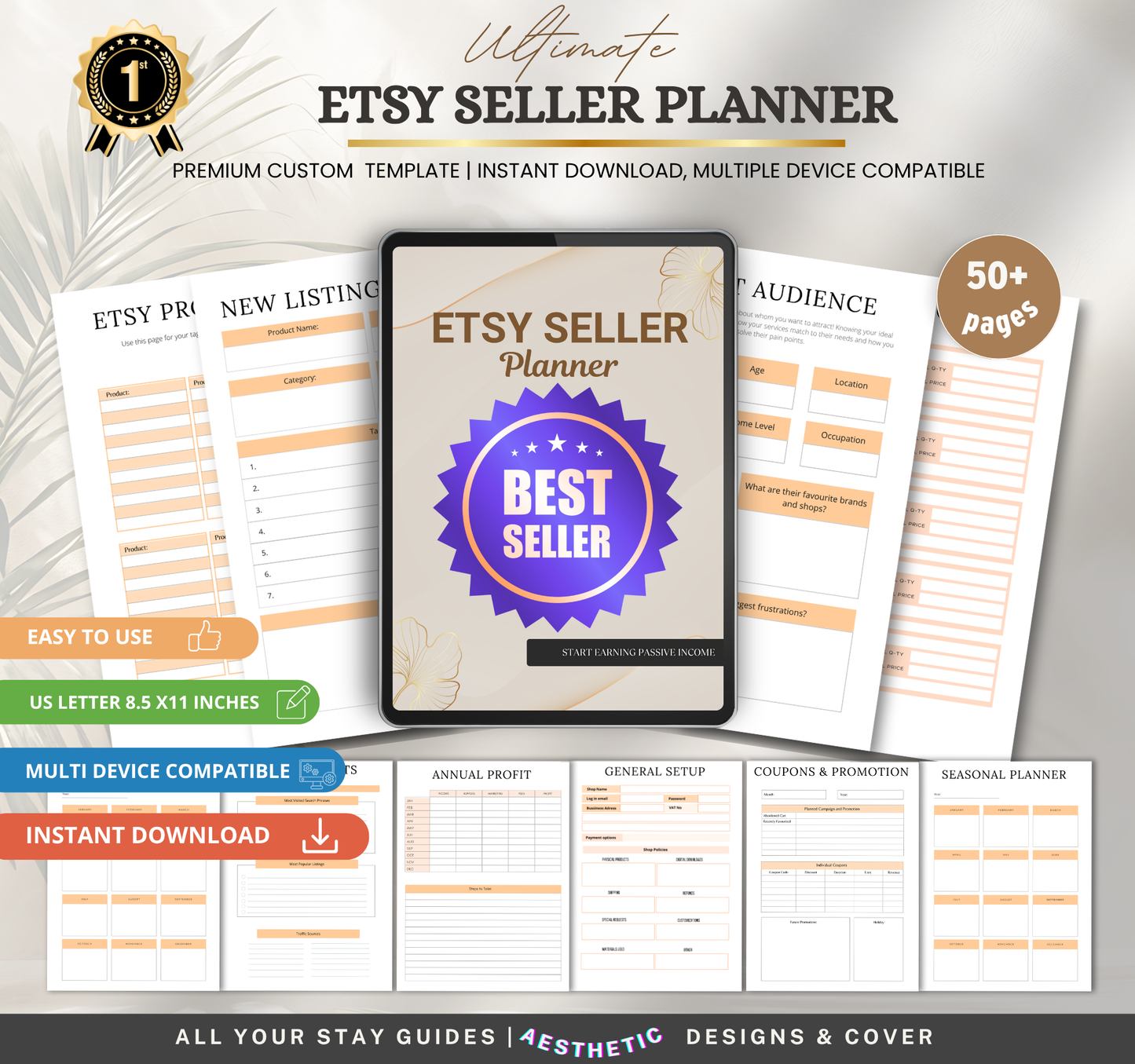 Etsy Seller Planner | Digital Planner PDF for Shop Organization & Sales Tracking