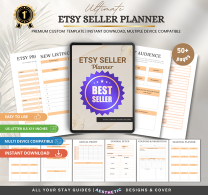 Etsy Seller Planner | Digital Planner PDF for Shop Organization & Sales Tracking