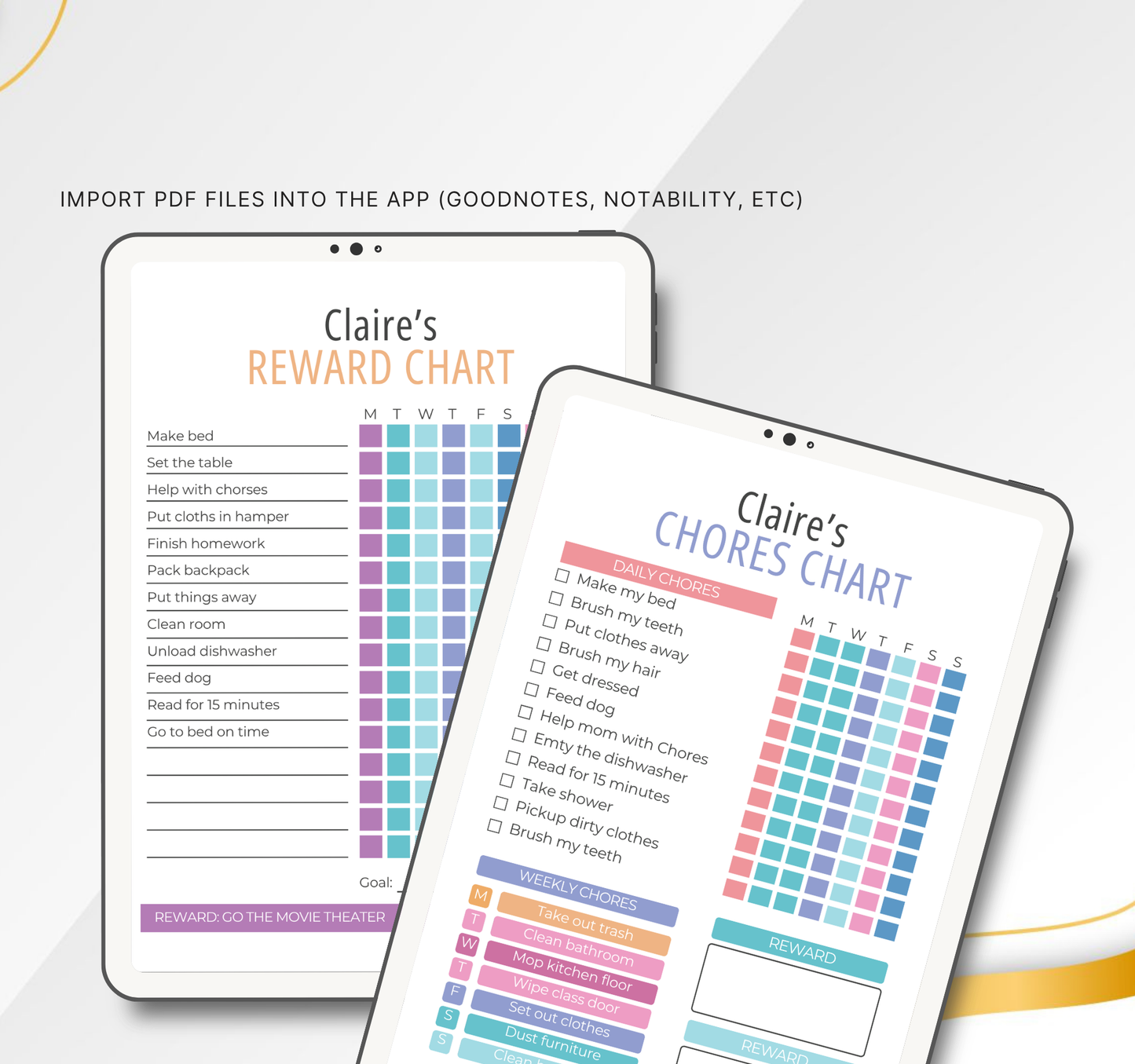 Responsibility Chore Chart for Kids | Printable Daily Tracker