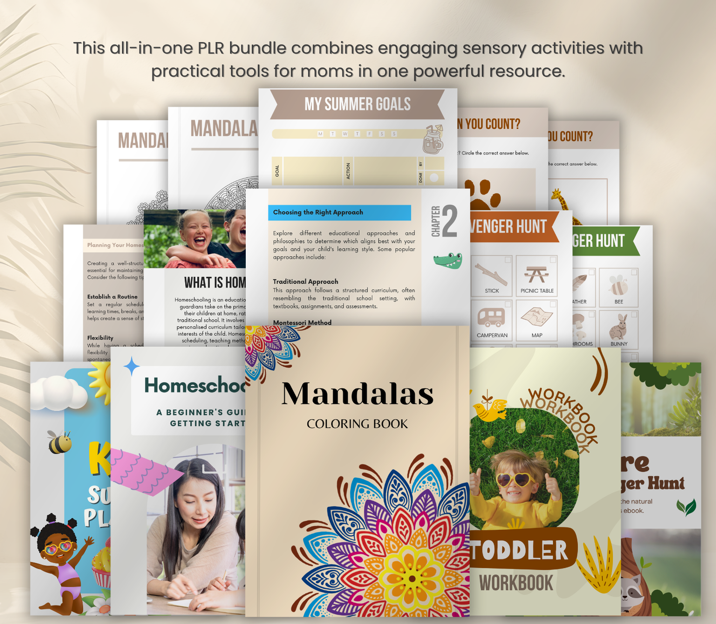 5-in-1 Sensory Kids & Moms Activity Bundle PLR | Editable Canva Templates for Learning & Fun