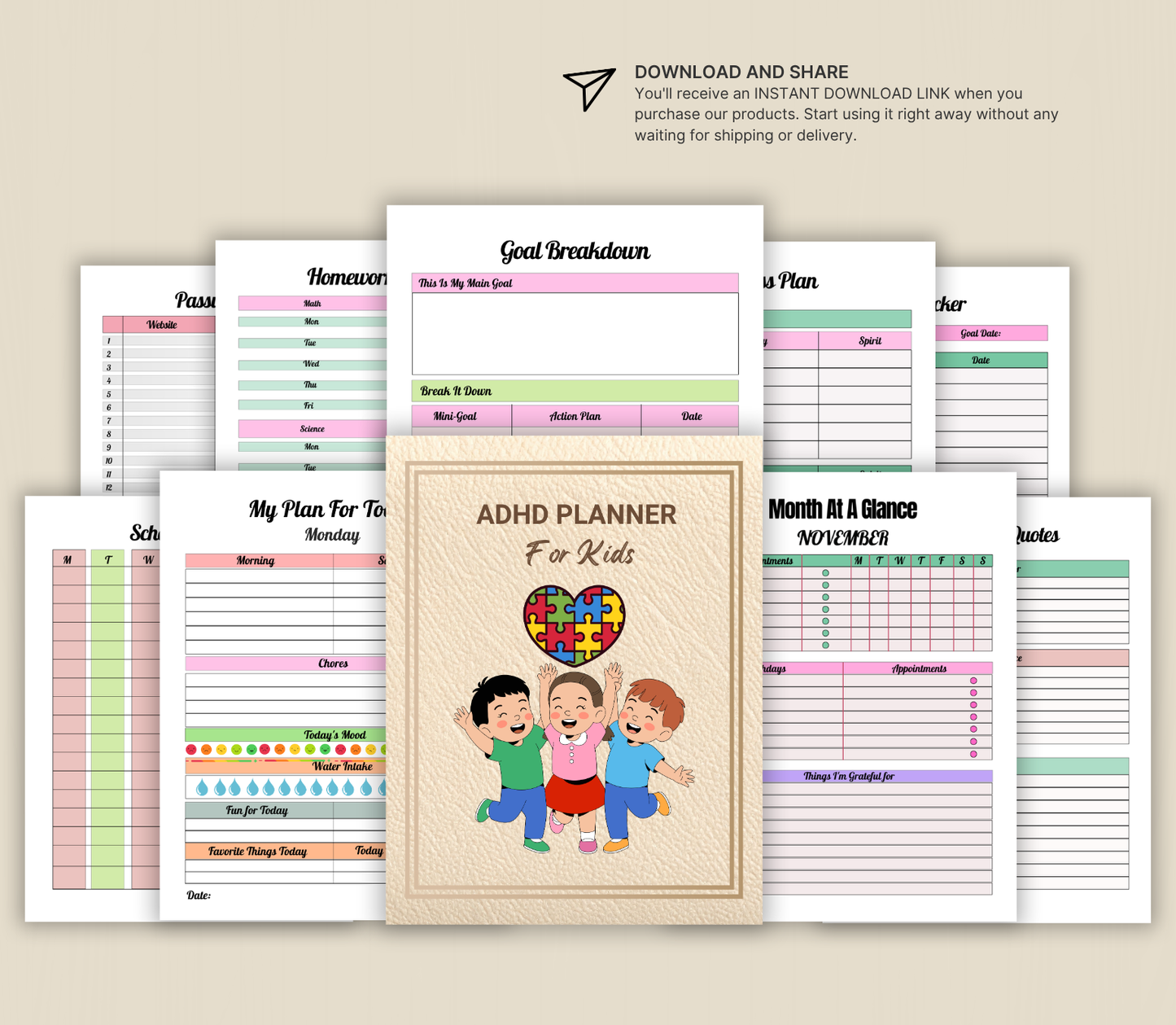 ADHD Planner for Kids | Printable Focus & Routine Organizer