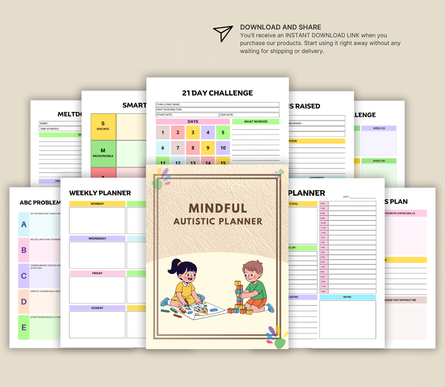Mindful Autistic Planner | Printable ADHD & Neurodivergent Daily Organizer