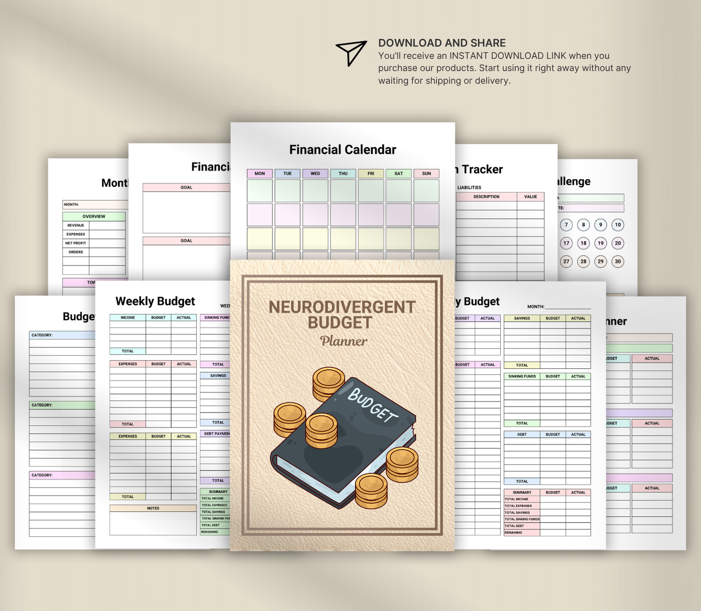 Neurodivergent Budget Planner | Printable Money & Expense Organizer