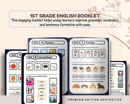 1st Grade English Workbook | Printable Reading, Writing & Grammar Activities for Kids