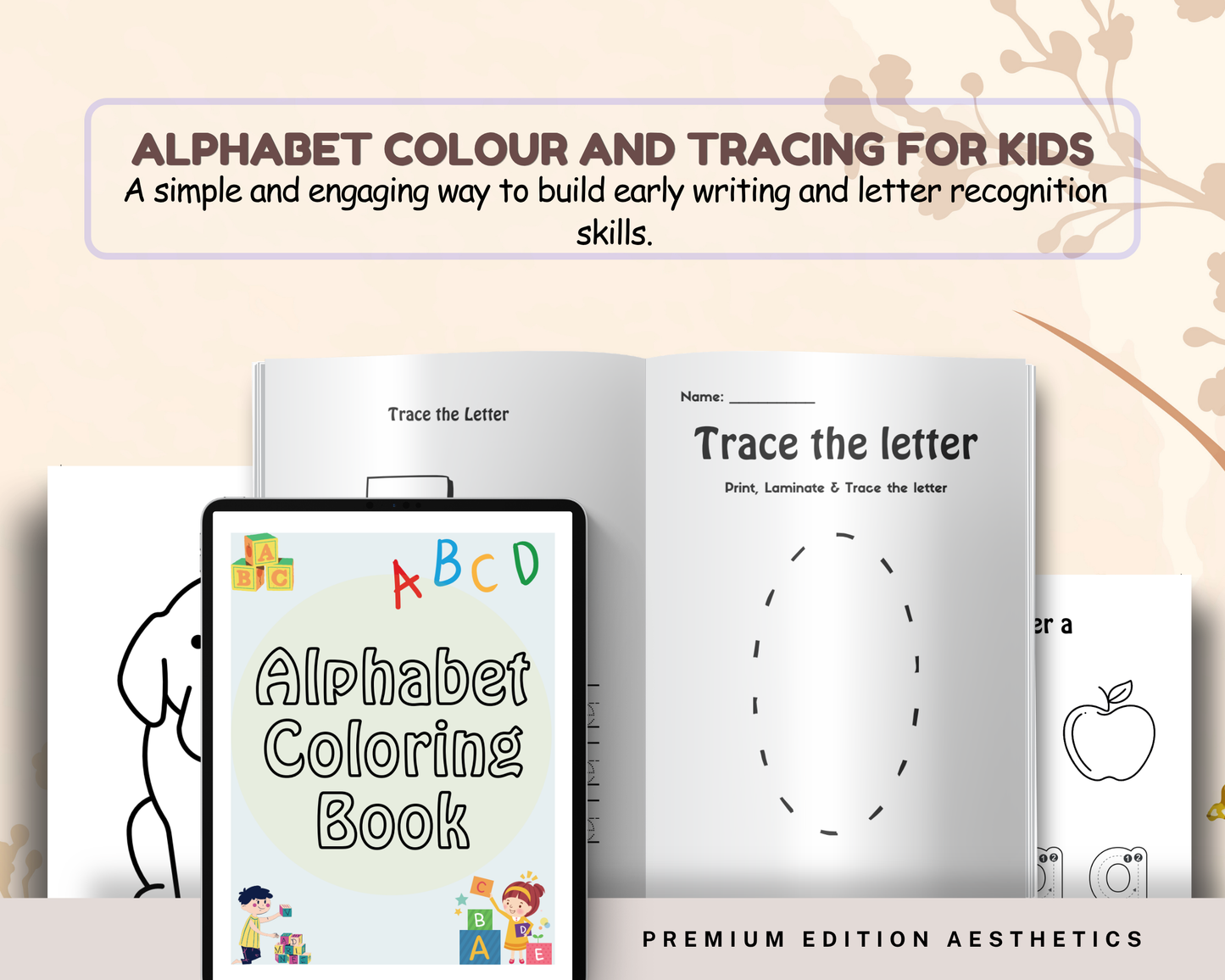 Alphabet Coloring & Tracing Worksheets for Kids | Printable ABC Learning & Handwriting Practice
