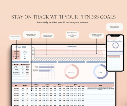 Weight Loss Tracker Spreadsheet | Fitness & Progress Google Sheets Body Measurement Planner