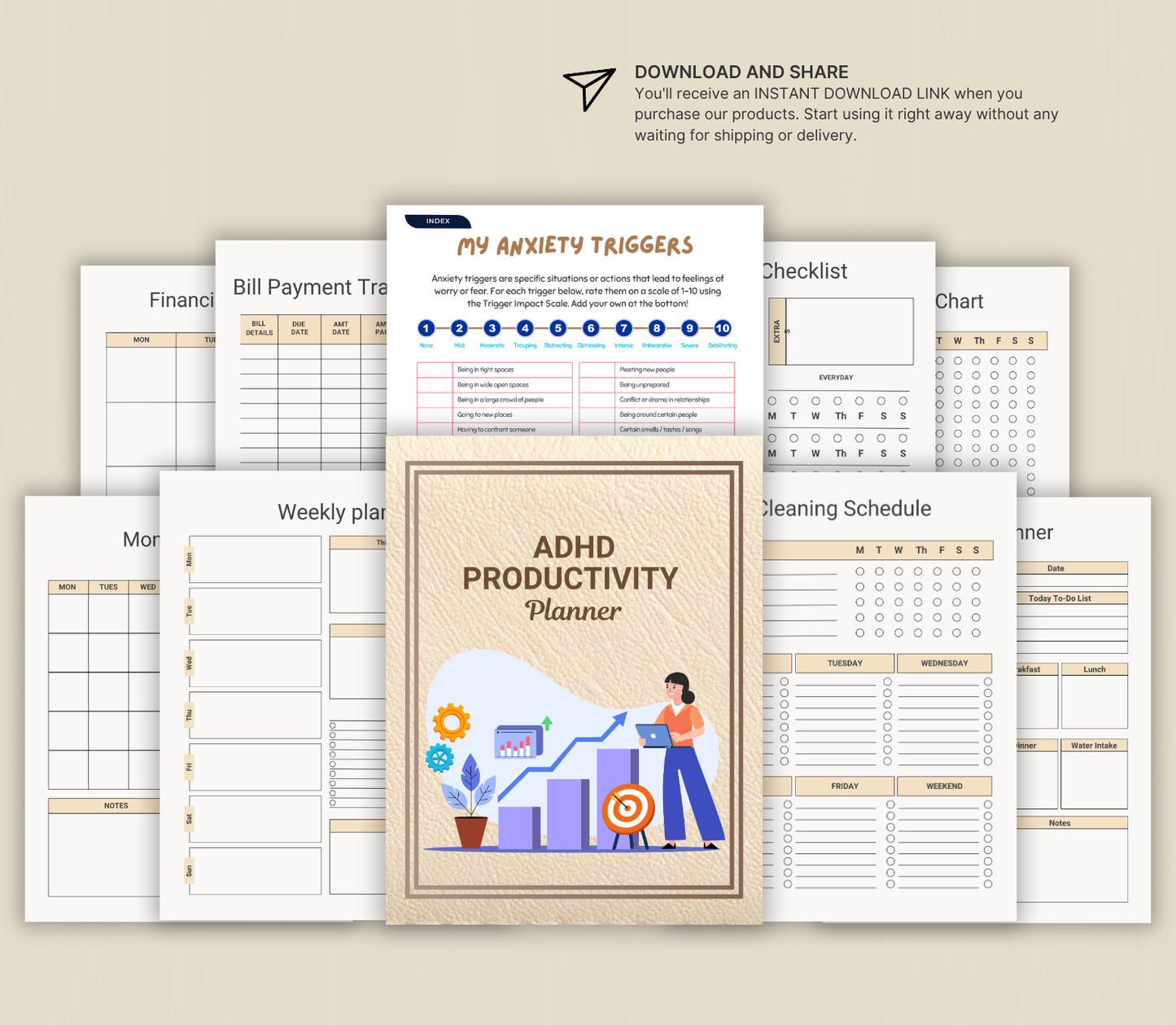 ADHD Productivity Planner | Printable Focus & Task Organizer