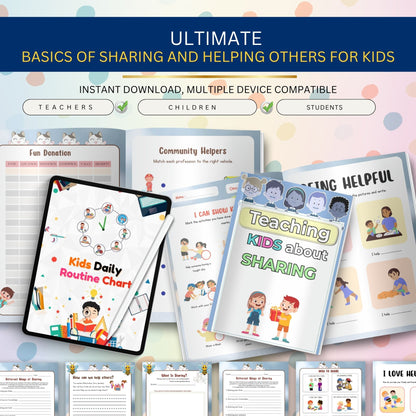 Basics of Sharing & Helping Others for Kids | Kindness Learning Printable Workbook