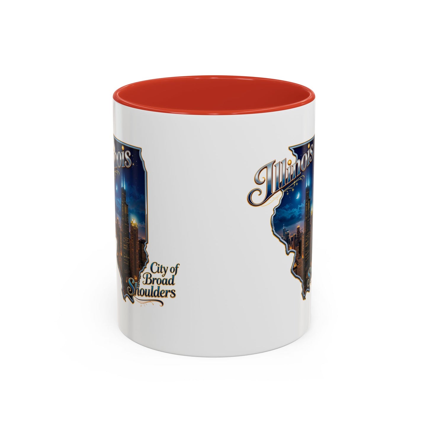 Illinois Skyline Accent Coffee Mug – City of Broad Shoulders Chicago Design (11/15oz)