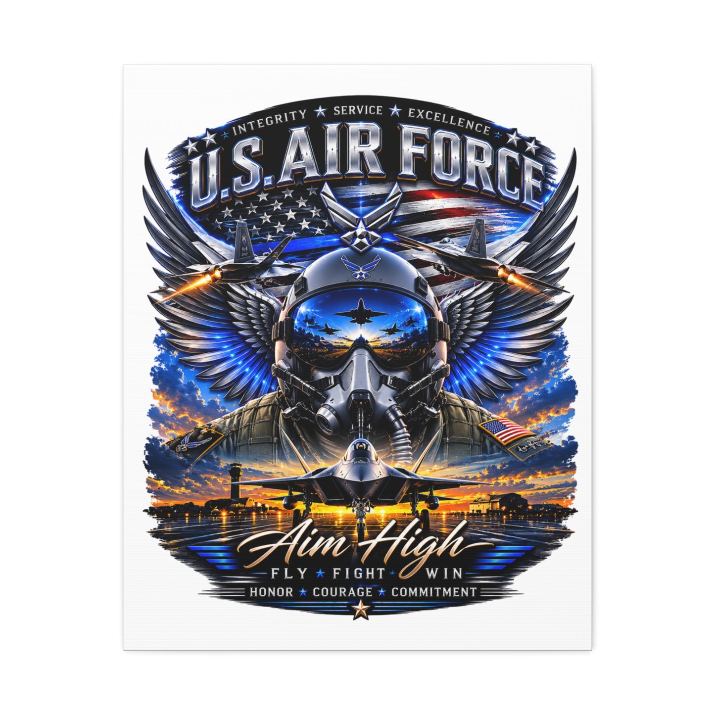 U.S. Air Force 'Aim High' Stretched Canvas - Military Aviation Wall Art