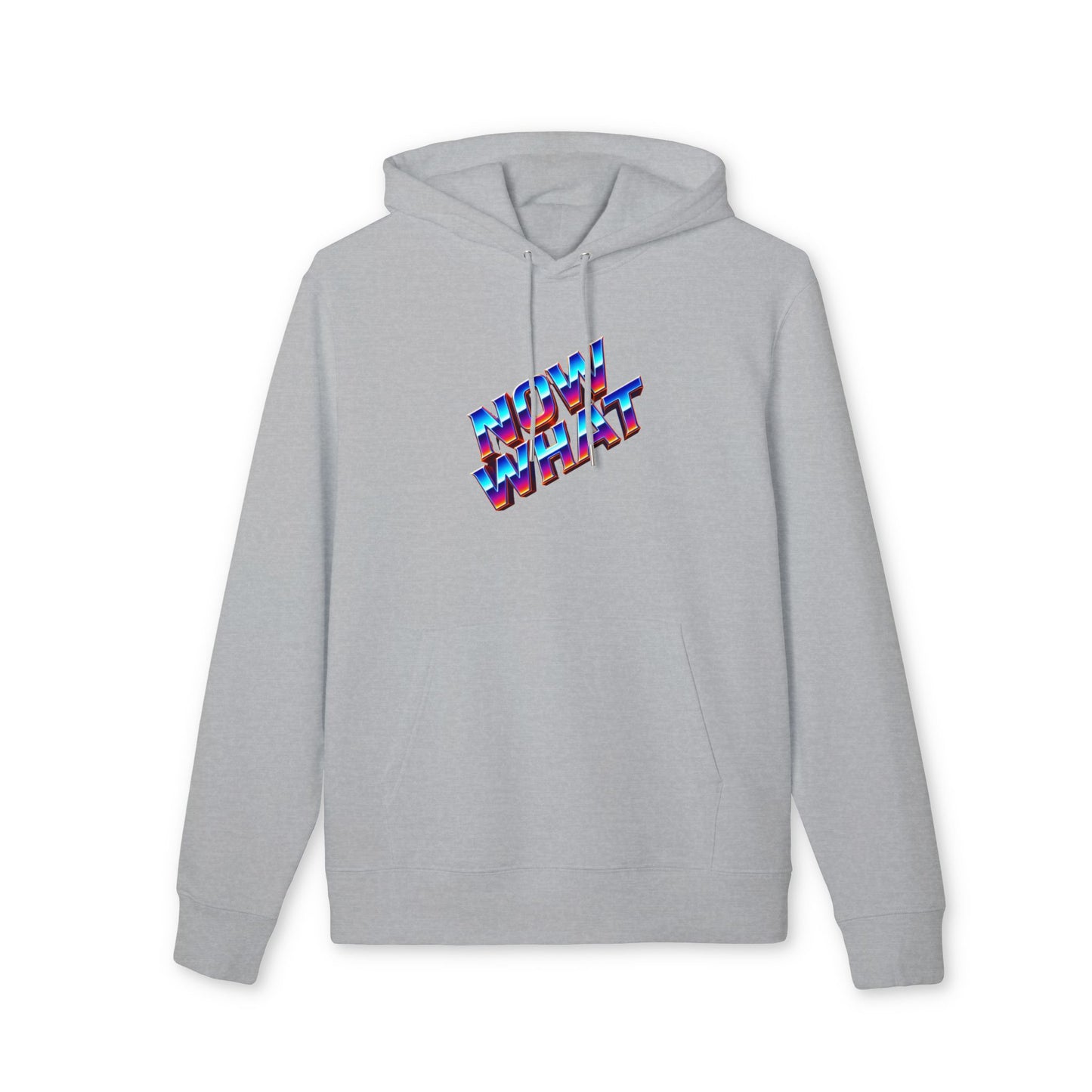 Now What Hoodie — Retro 3D Text Graphic Pullover