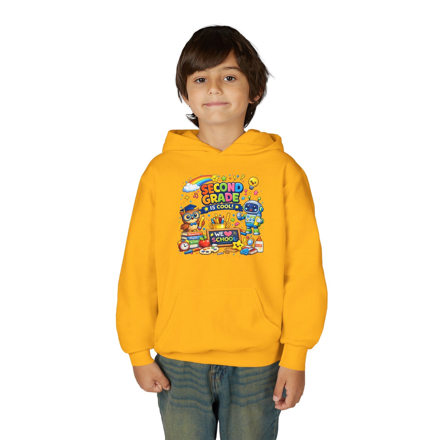 Second Grade Hoodie — 'Second Grade Is Cool' Kids Back-to-School Sweatshirt