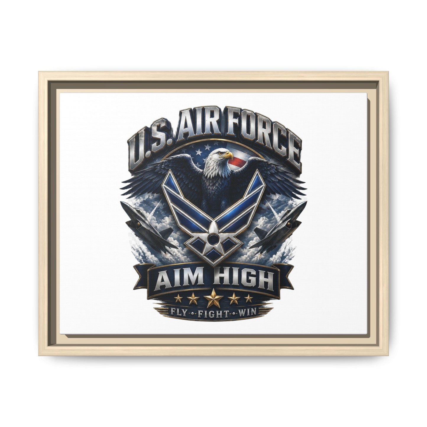 U.S. Air Force 'Aim High' Framed Matte Canvas Wall Art