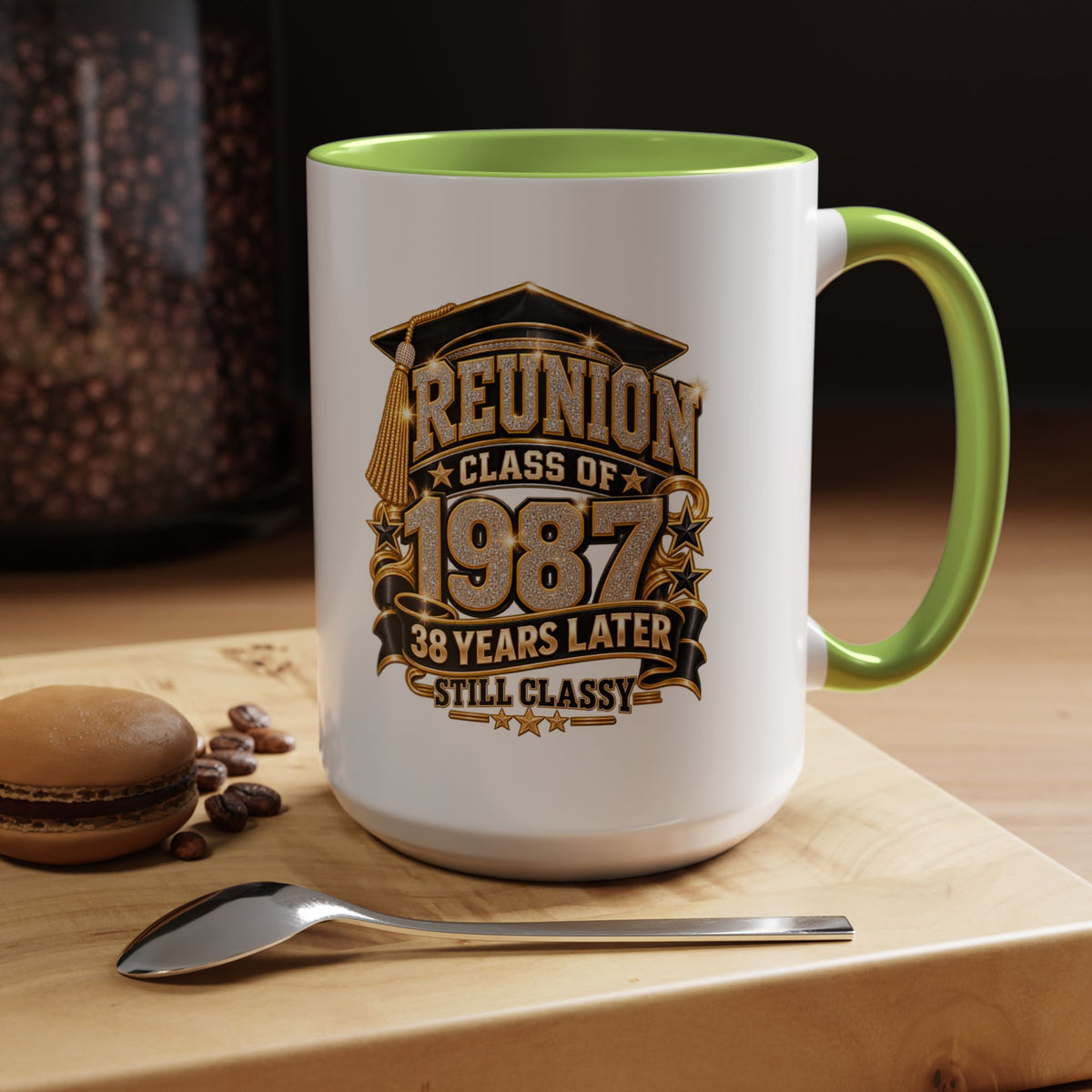 Class of 1987 Reunion Coffee Mug — 38 Years Later, Still Classy Accent Mug