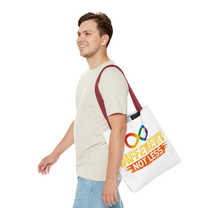Autism Pride Tote Bag — "Different Not Less" Rainbow Infinity Reusable Shopper